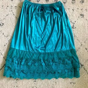 Turquoise slip skirt